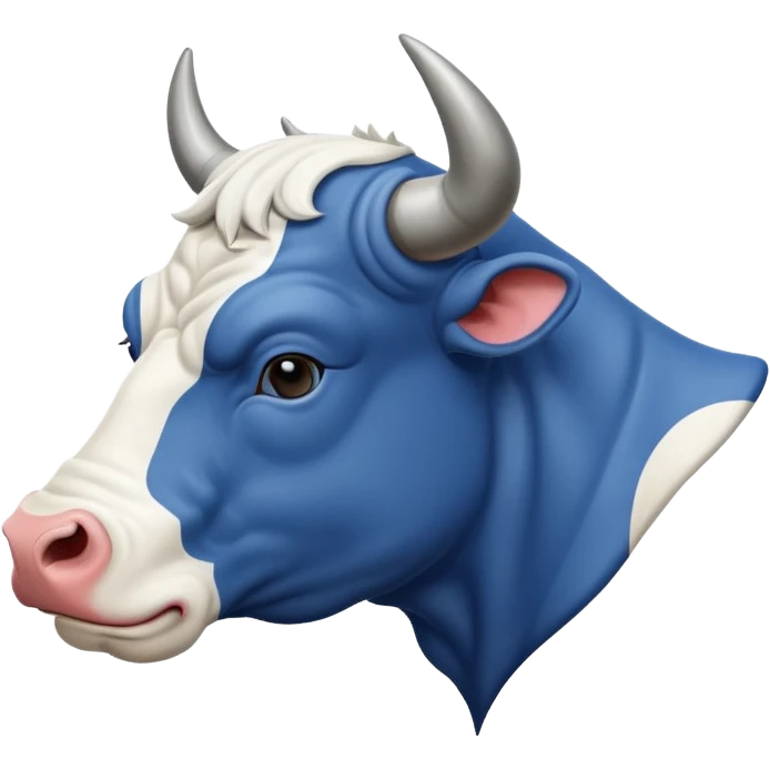 D’un taureau de la race blanc bleu belge de profil emoji