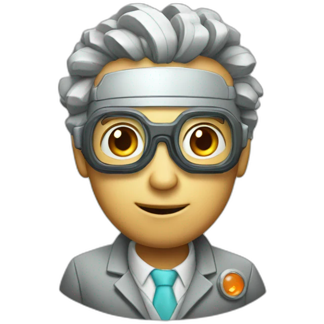 crazy robot scientist emoji
