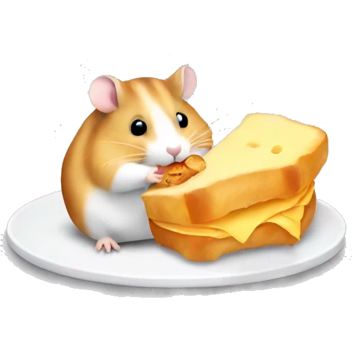 hamster eating croissant with cheese  emoji