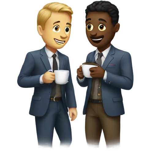 gay couple drinking coffe emoji