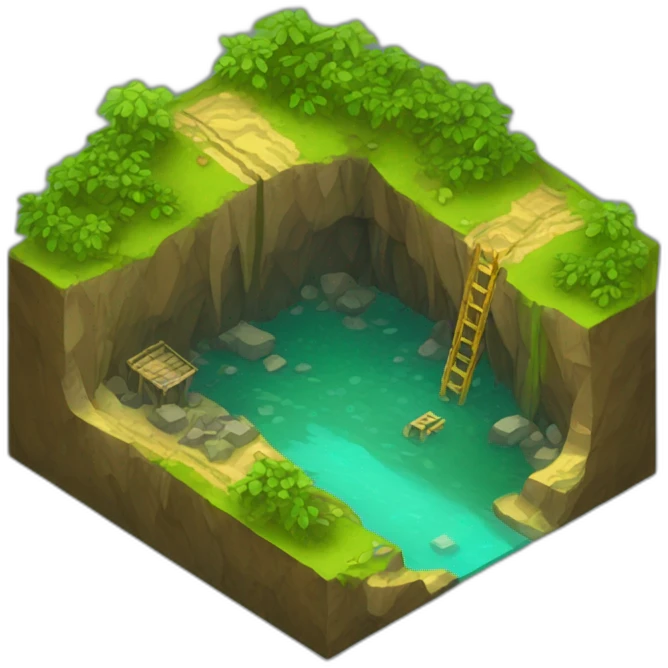 isometric river mineshaft gold jungle emoji