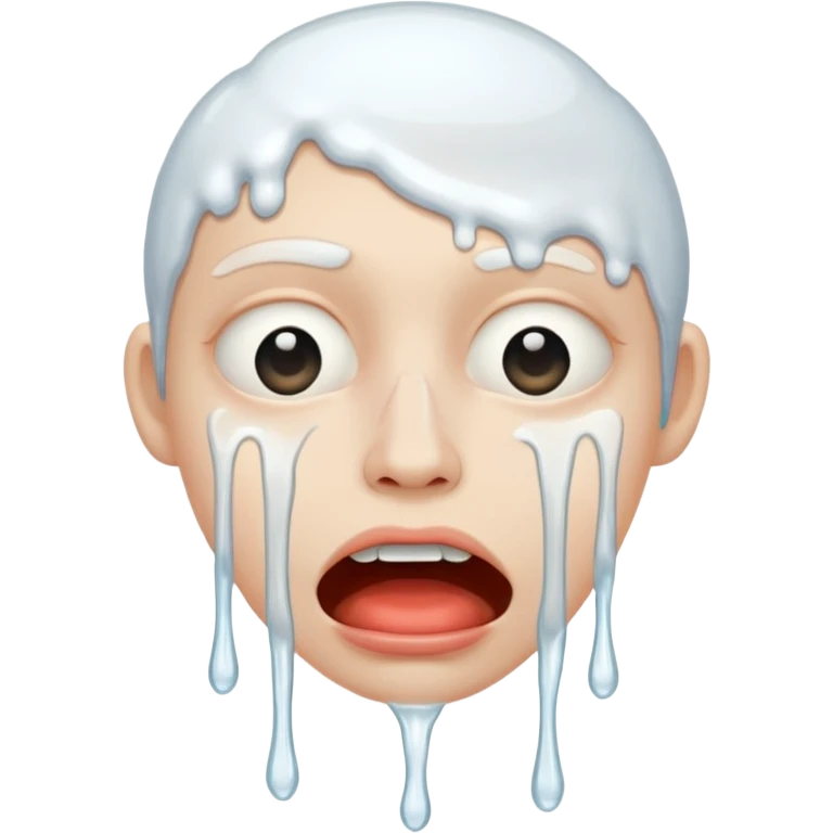 Face with white dripping out of mouth emoji