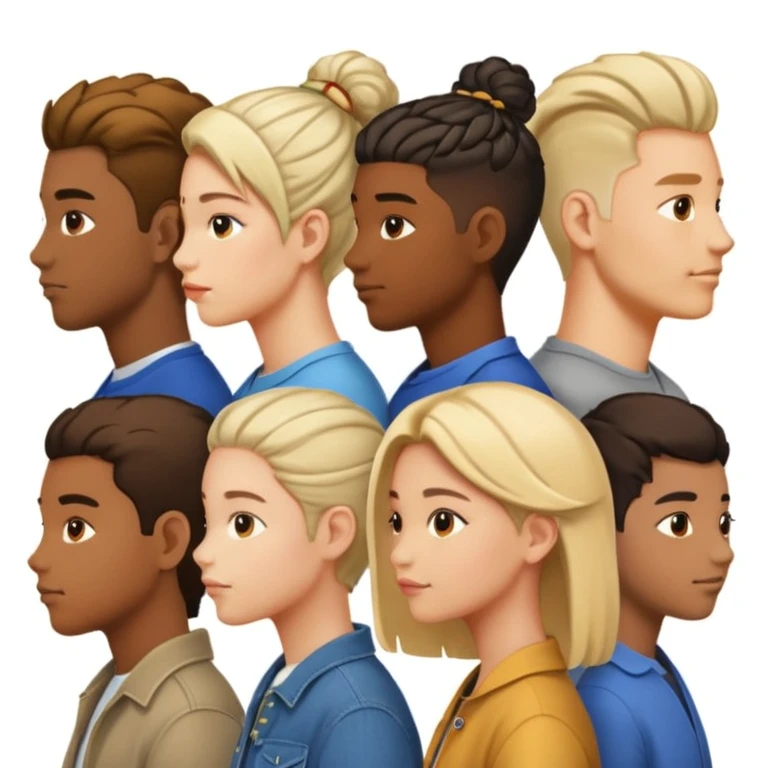 A line of people in profile, one behind the other emoji