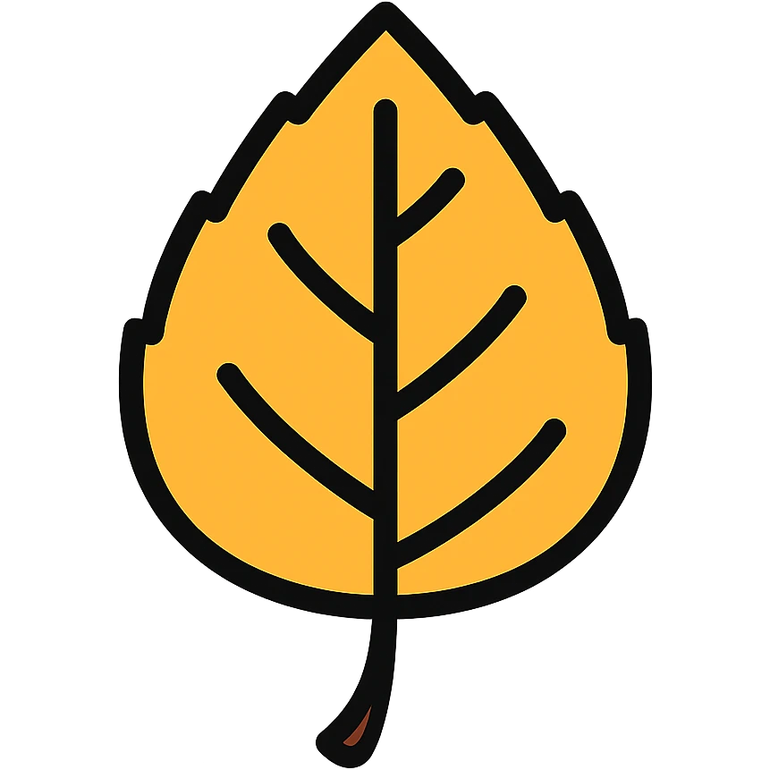 golden birch leaf emoji