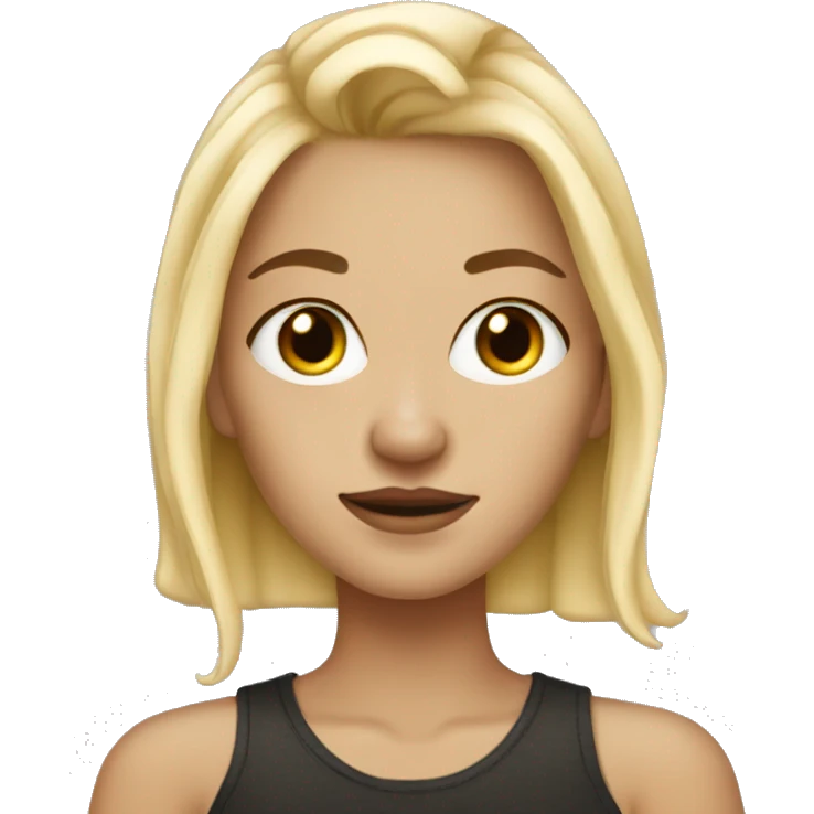 Blonde girl with freckles and a nose ring stud emoji