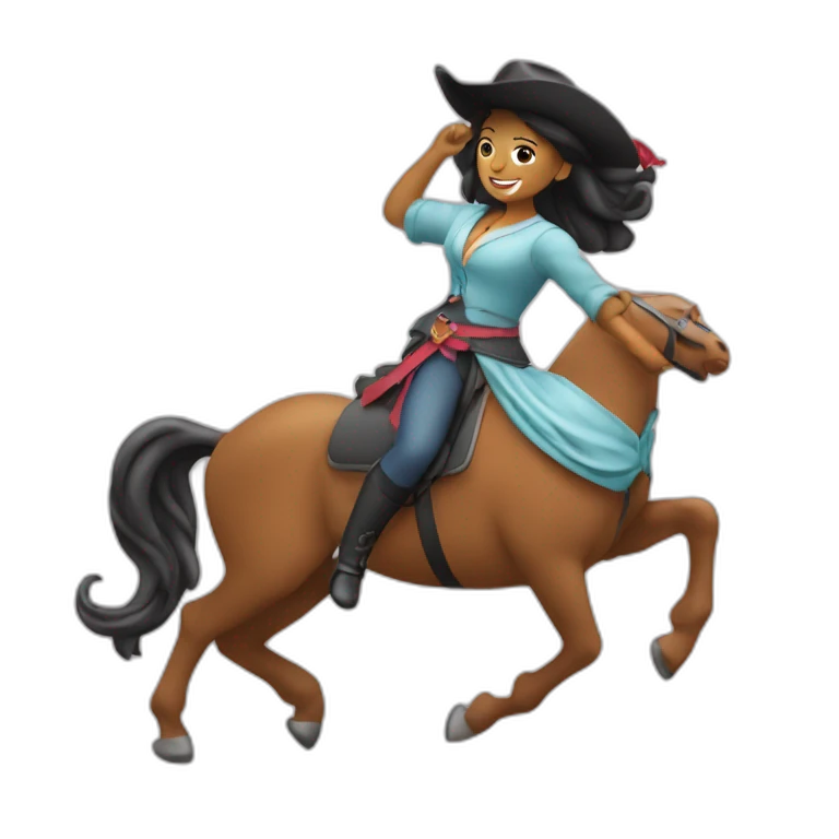 Femme qui danse sur un cheval emoji