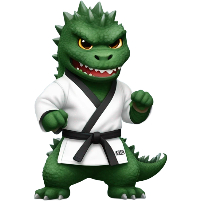 Godzilla dressed as a karate black belt  emoji