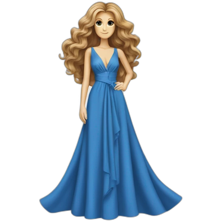 celine dion long blue dress emoji
