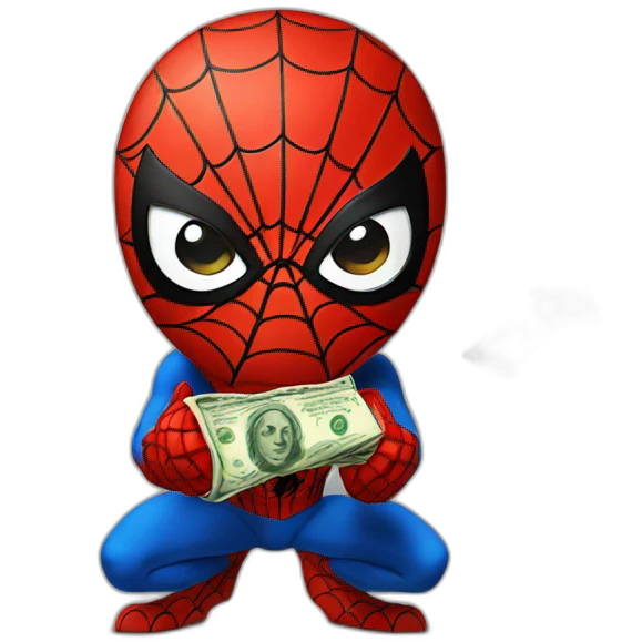 Spiderman counting money emoji