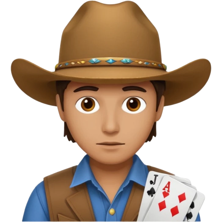 The poker face with cowboy hat emoji