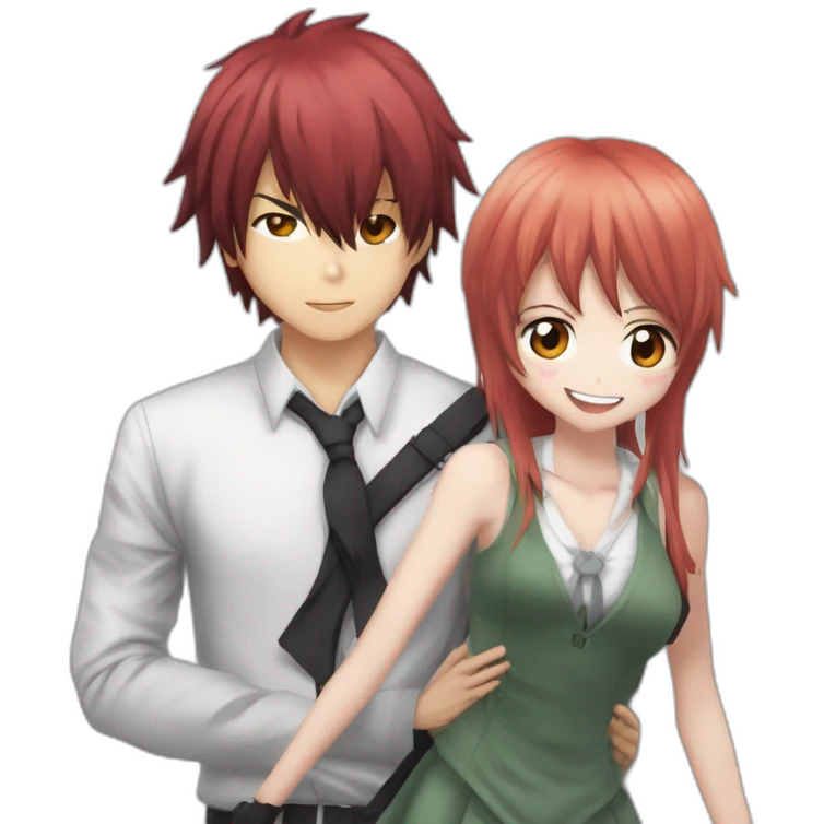 Karma akabane (dans assasination classroom)qui est en couple avec eri (dans mha) emoji