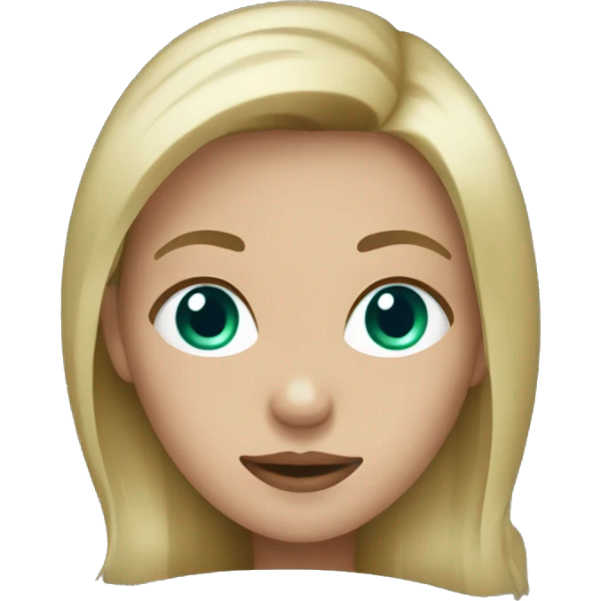 Girl with dirty blonde hair andgreenish blue eyes emoji