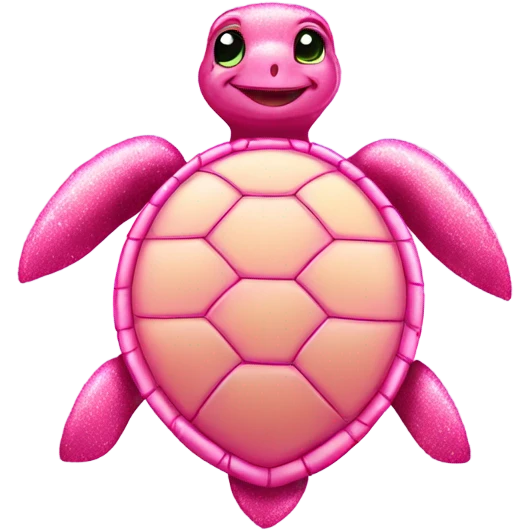 Pink full body turtle with glitter  emoji