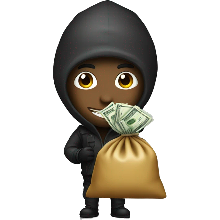 A robber with a bag of money  emoji