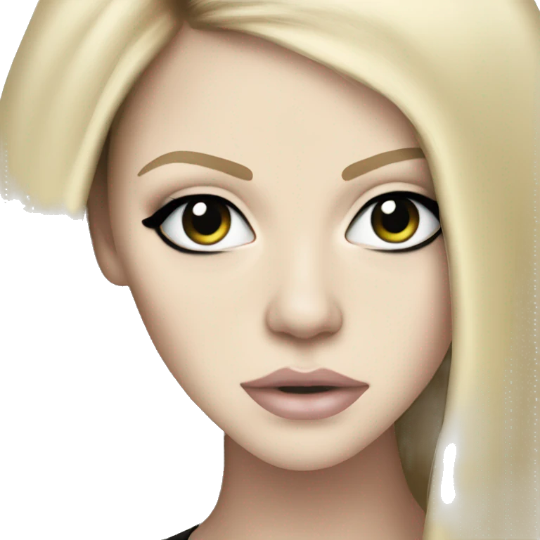 Avril Lavigne wearing eyeliner emoji