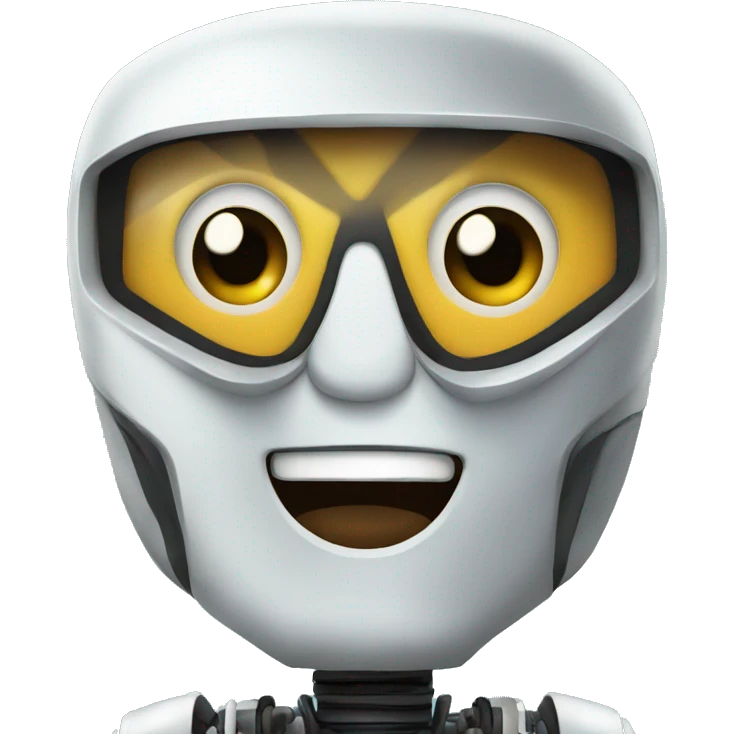A cartoon funny robot emoji