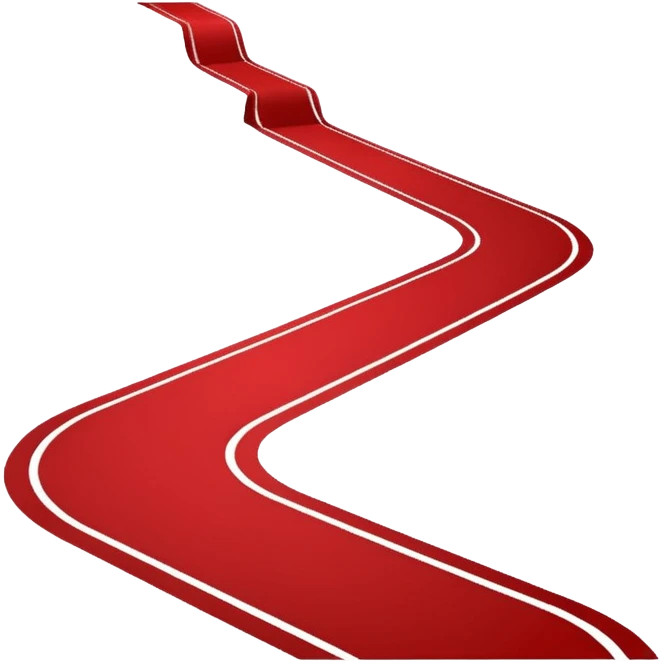 Minimalist emoji-style sticker of a blood-red carpet shaped like a thick trail or drop, flat vector design, no shadows. emoji
