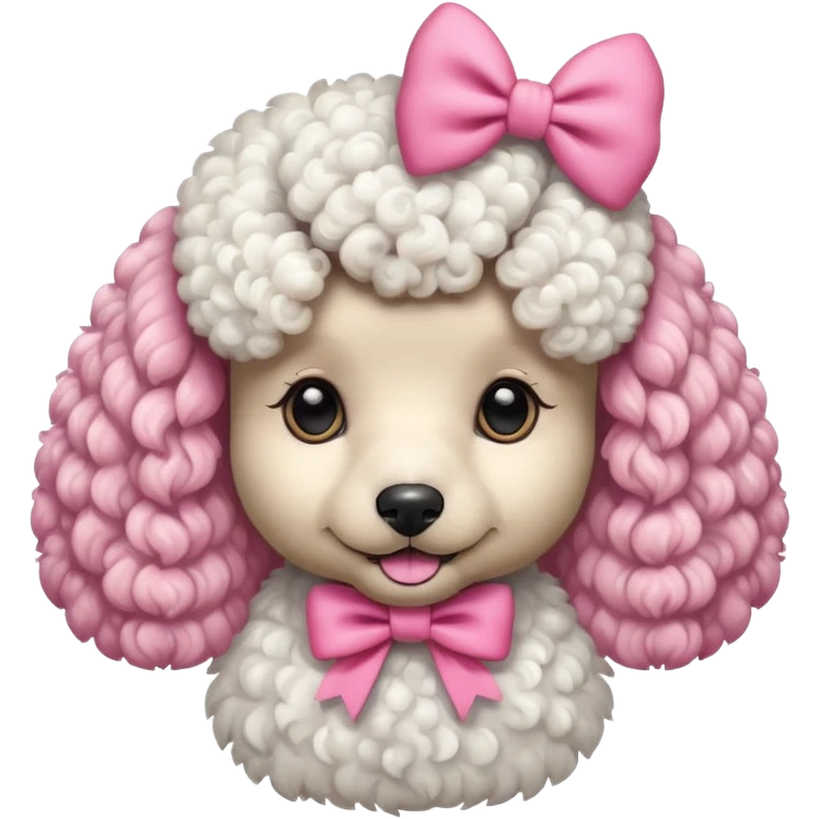 Poodle de laço Rosa emoji