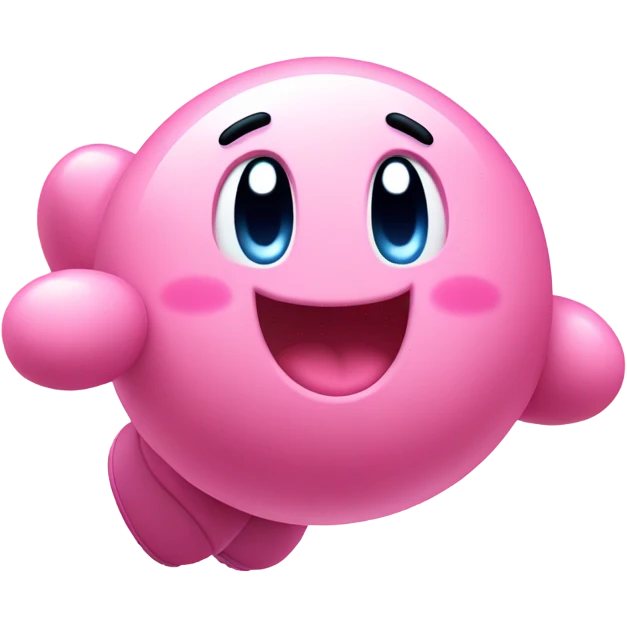 cute classic Kirby jumping emoji