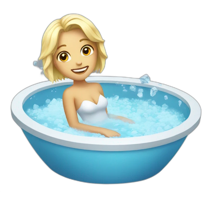 blonde in a ice tub emoji