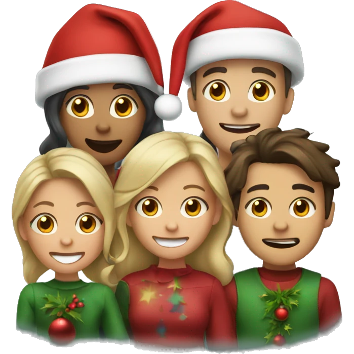 4 people singing christmas songs emoji