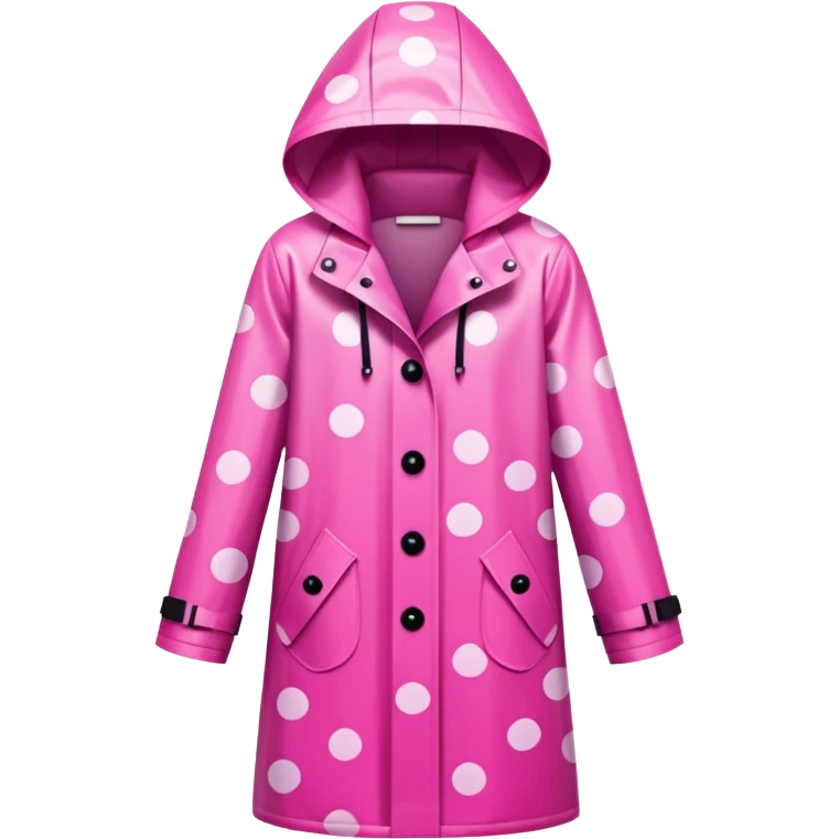 pink polka dot raincoat emoji