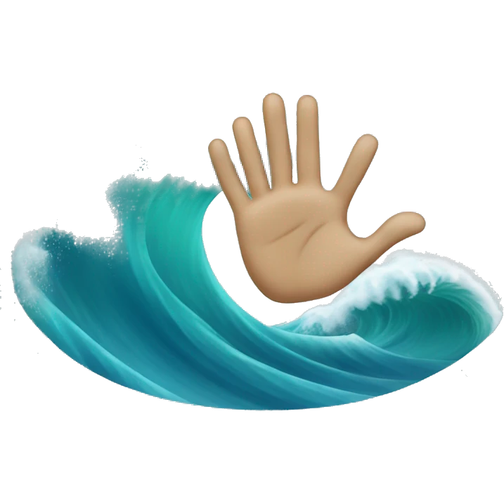 a wave with two hands emoji