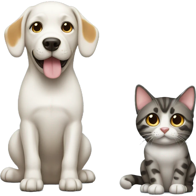 Dog with a cat emoji