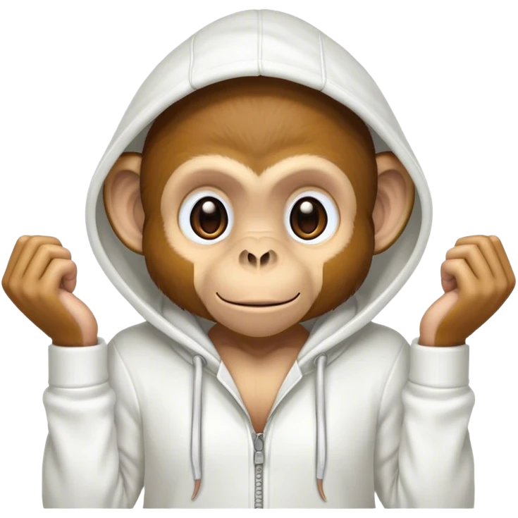 Monkey white hoddie  emoji