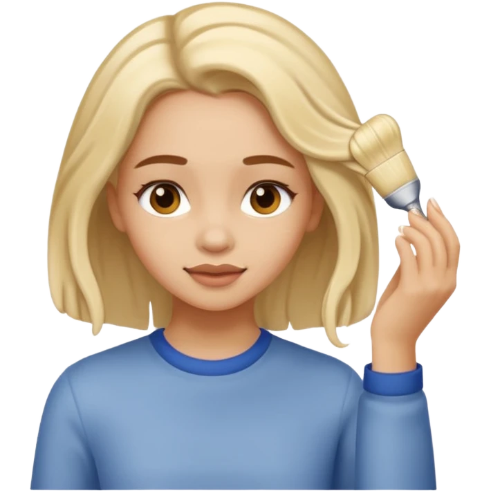 girl applying crema to her hair emoji