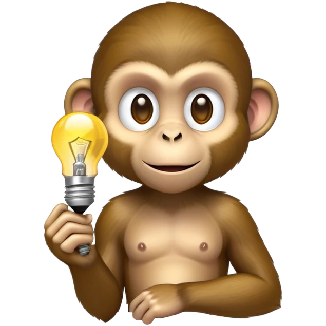 lightbulb coming from a monkey  emoji
