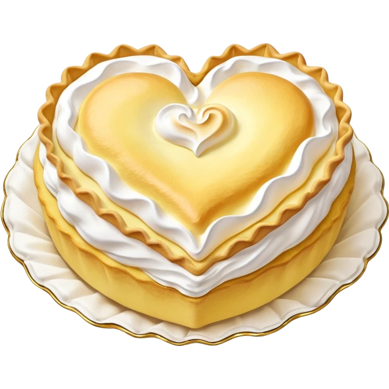 Heart shaped lemon meringue pie emoji