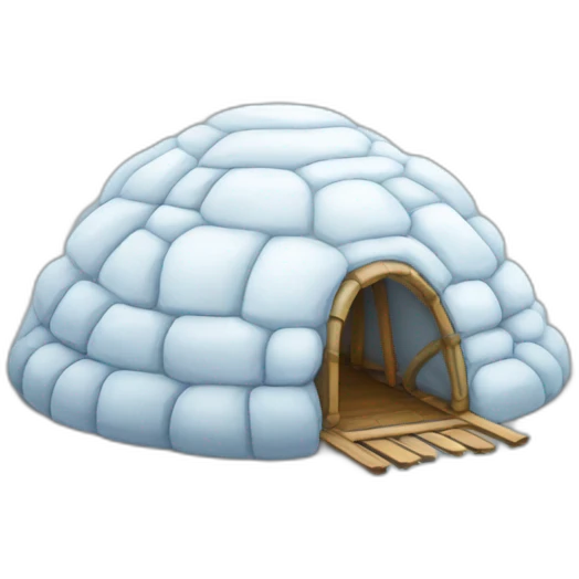 igloo walking with feet emoji