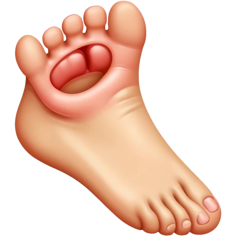 A foot with a face emoji