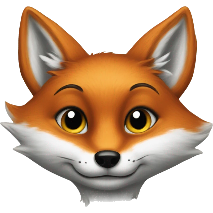 The little fox draws on canvas emoji