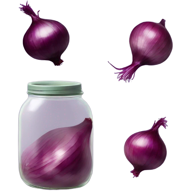 Picked red onion in a jar emoji