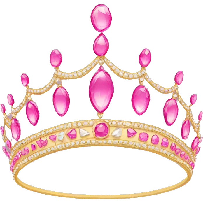 Royal tiara with pink jewels emoji