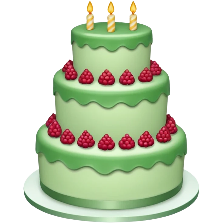 Gâteau 3 étages glaçage vert emoji