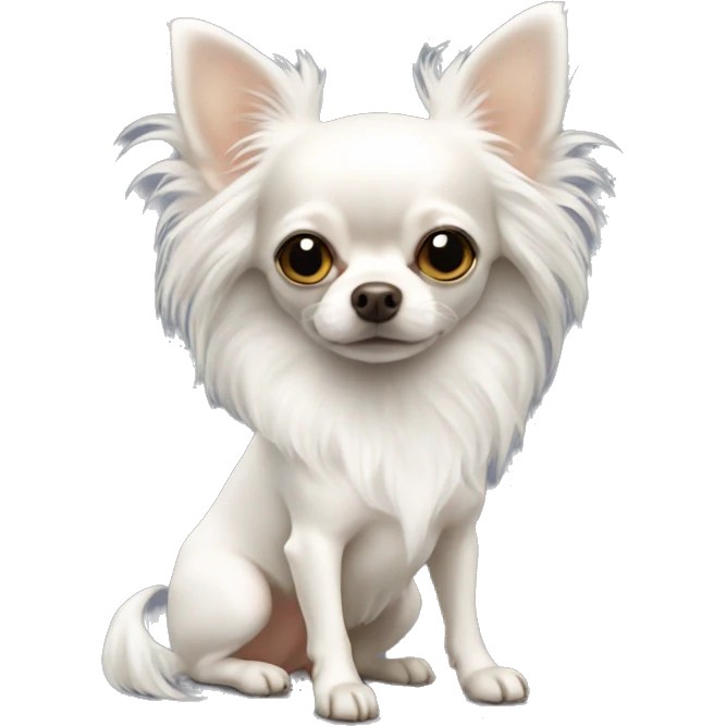 white long-haired chihuahua full body emoji