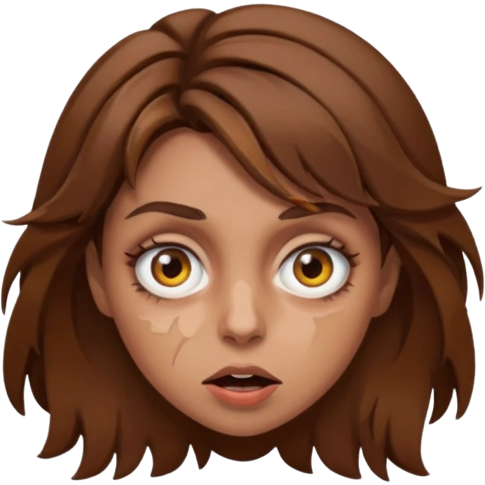 Brown hair crazy lady  emoji