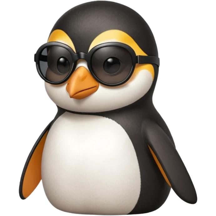 Penguin wearing sunglasses with kissy face emoji