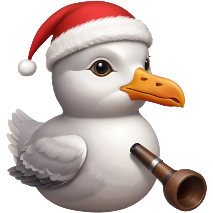 Seagull sherlock holmes with a xmas hat emoji