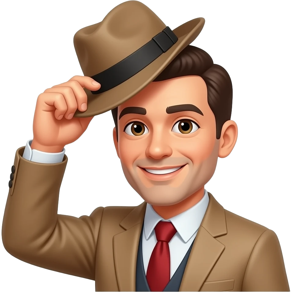 Tip of the hat to you sir howdy fedora emoji
