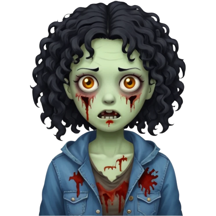 CURLY HAIR ZOMBIE GIRL emoji