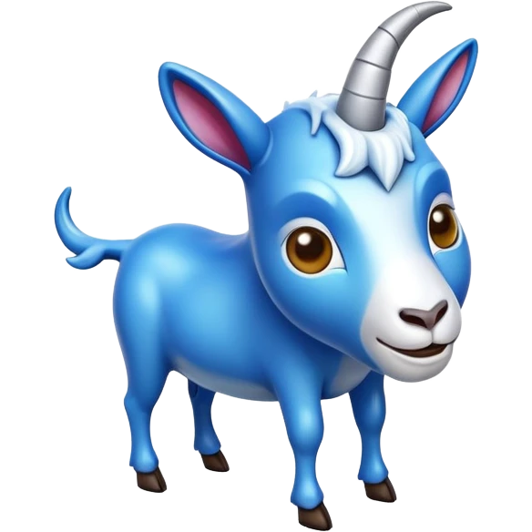 A mix of a goat and a chilli that is blue  emoji