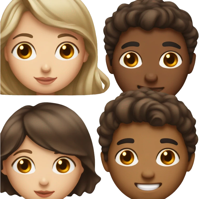 brunette girl with brown eyes kissing brunette boy with brown boy  emoji