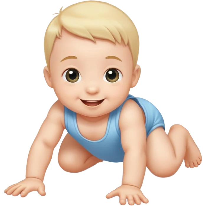 happy and playful baby crawling on the floor emoji