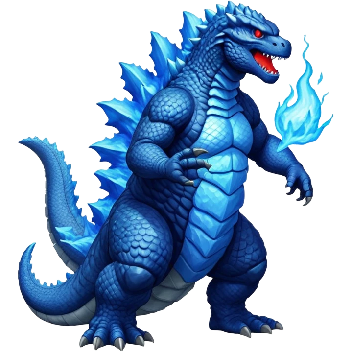 Godzilla with blue atomic breath emoji