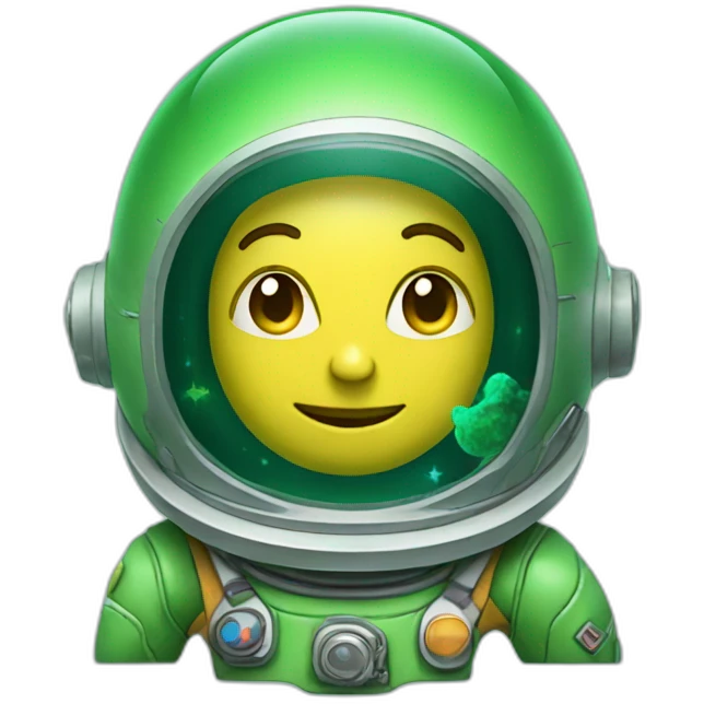 green extraterest with a bear in a space suit emoji