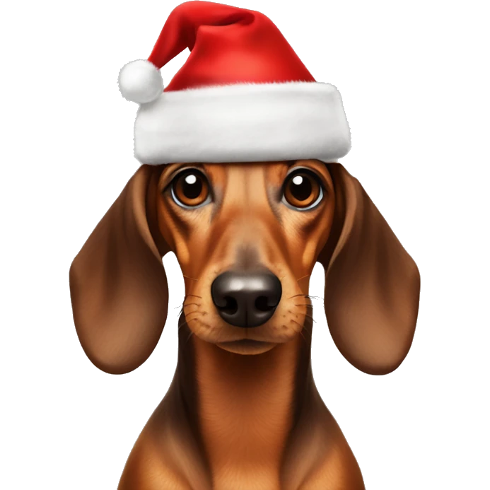 Dachshund with Santa hat and cigar emoji